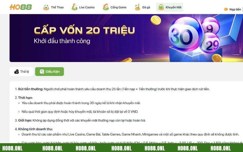 Bạn có thể nhận ngay tiền thưởng miễn phí khi tham gia khuyến mãi cấp vốn 20 triệu