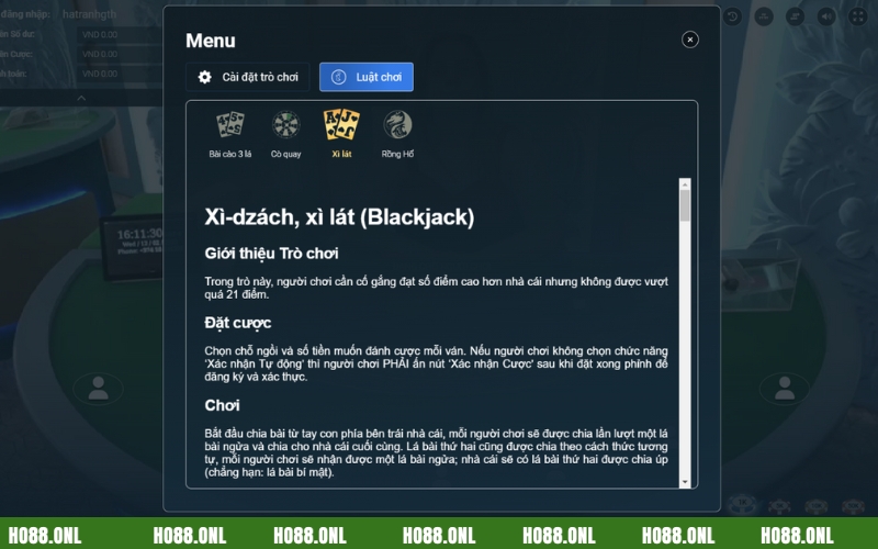 Khi chơi blackjack online bạn có thể bật hoặc tắt tính năng tự tay nặn bài